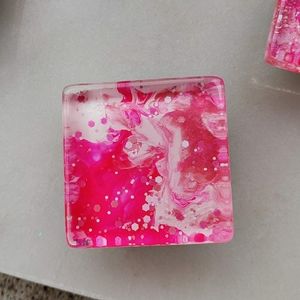 Set of 4 reverse handpainted magnets